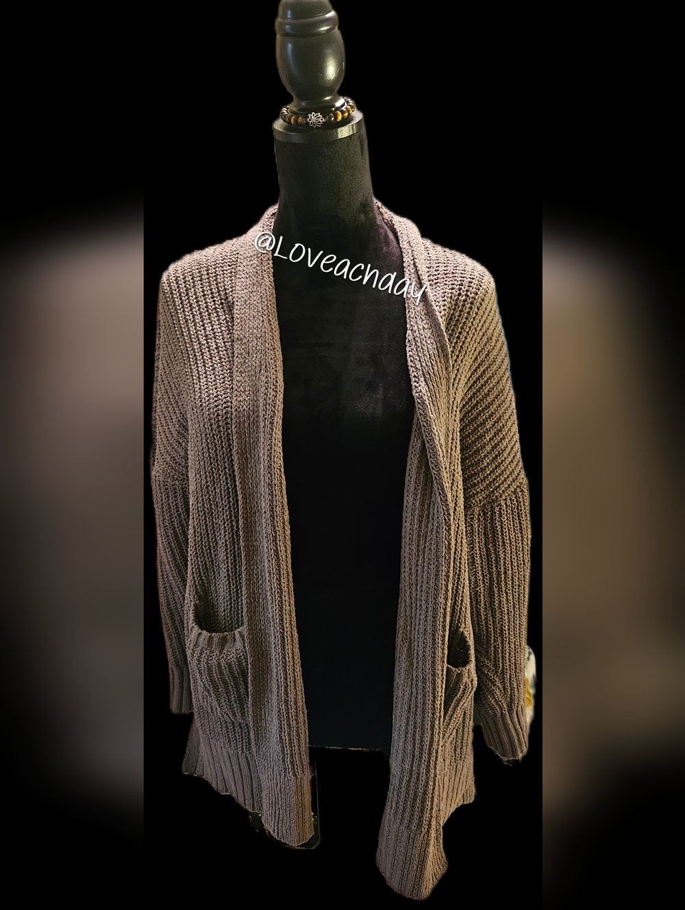 Maurices✨️Cozy Open-Front Taupe Knit Cardigan Sweater